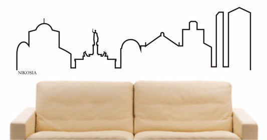 WANDTATTOO e586 Skyline Stadt - Nikosia (Republik Zypern) Design 4