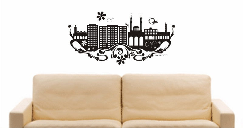 WANDTATTOO e587 Skyline Stadt - Nouakchott (Mauretanien) Design 3
