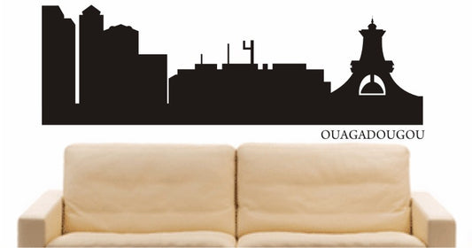 WANDTATTOO e591 Skyline Stadt - Ouagadougou (Burkina Fasos) Design 1