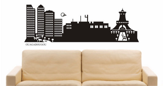 WANDTATTOO e591 Skyline Stadt - Ouagadougou (Burkina Fasos) Design 2