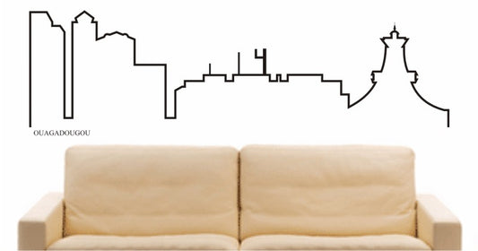 WANDTATTOO e591 Skyline Stadt - Ouagadougou (Burkina Fasos) Design 4