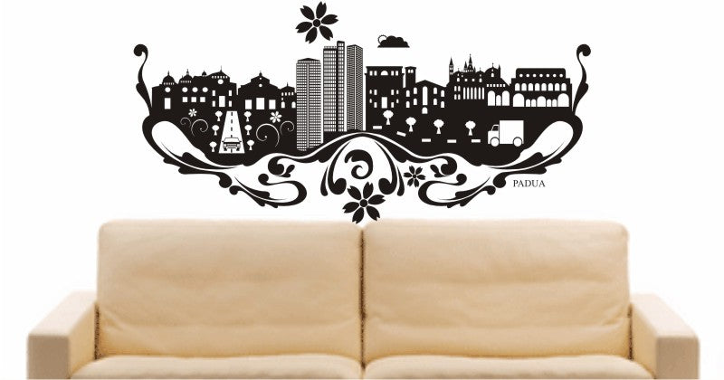 WANDTATTOO e592 Skyline Stadt - Padua (Italien) Design 3