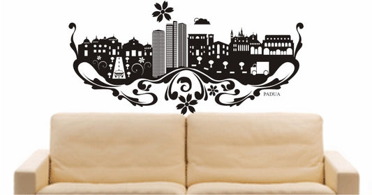 WANDTATTOO e592 Skyline Stadt - Padua (Italien) Design 3