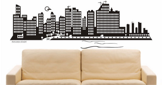 WANDTATTOO e593 Skyline Stadt - Panama Design 2