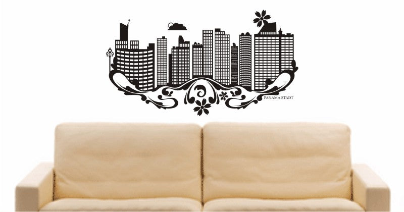 WANDTATTOO e593 Skyline Stadt - Panama Design 3