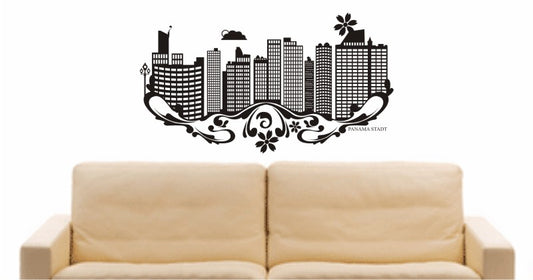 WANDTATTOO e593 Skyline Stadt - Panama Design 3