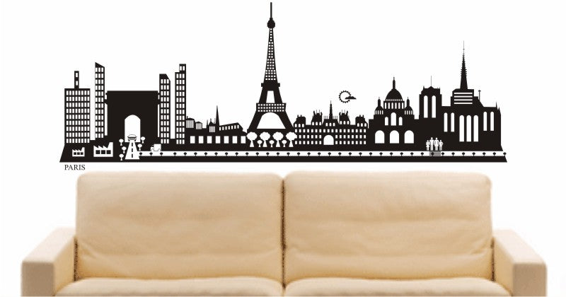 WANDTATTOO e594 Skyline Stadt - Paris (Frankreichs ) Design 2