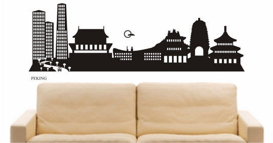 WANDTATTOO e595 Skyline Stadt - Peking ( China) Design 2