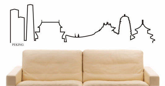 WANDTATTOO e595 Skyline Stadt - Peking ( China) Design 4