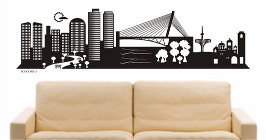 WANDTATTOO e597 Skyline Stadt - Podgorica ( Montenegro) Design 2