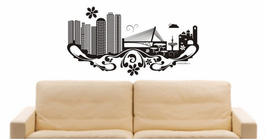 WANDTATTOO e597 Skyline Stadt - Podgorica ( Montenegro) Design 3