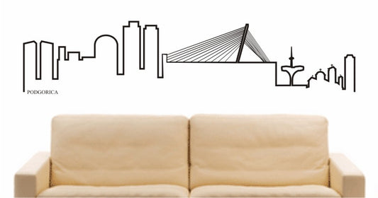 WANDTATTOO e597 Skyline Stadt - Podgorica ( Montenegro) Design 4