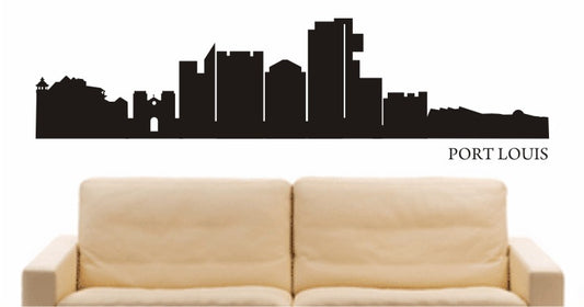 WANDTATTOO e598 Skyline Stadt - Port Louis (Afrika) Design 1