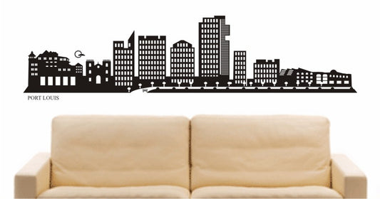 WANDTATTOO e598 Skyline Stadt - Port Louis (Afrika) Design 2