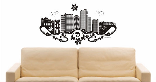 WANDTATTOO e598 Skyline Stadt - Port Louis (Afrika) Design 3