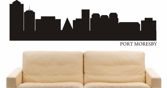 WANDTATTOO e599 Skyline Stadt - Port Moresby (Papua-Neuguinea) Design 1