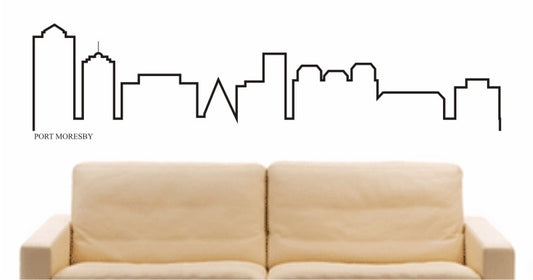 WANDTATTOO e599 Skyline Stadt - Port Moresby (Papua-Neuguinea) Design 4