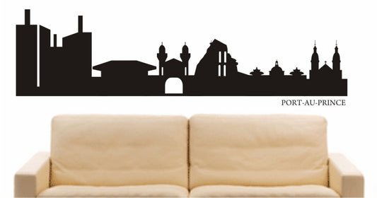 WANDTATTOO e600 Skyline Stadt - Port-au-Prince (Haiti) Design 1