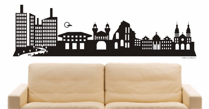 WANDTATTOO e600 Skyline Stadt - Port-au-Prince (Haiti) Design 2