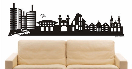 WANDTATTOO e600 Skyline Stadt - Port-au-Prince (Haiti) Design 2