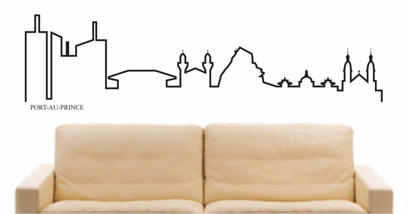 WANDTATTOO e600 Skyline Stadt - Port-au-Prince (Haiti) Design 4