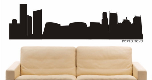 WANDTATTOO e601 Skyline Stadt - Porto Novo (Benin) Design 1