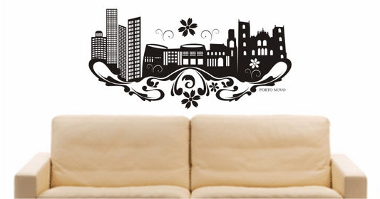 WANDTATTOO e601 Skyline Stadt - Porto Novo (Benin) Design 3