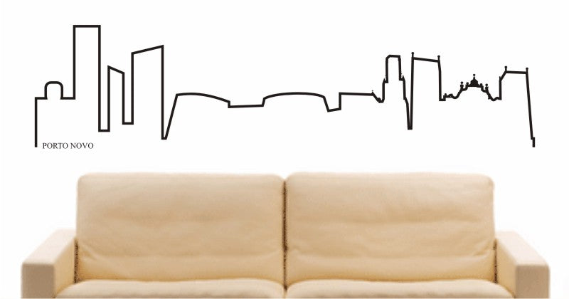 WANDTATTOO e601 Skyline Stadt - Porto Novo (Benin) Design 4