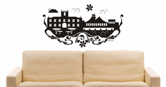 WANDTATTOO e602 Skyline Stadt - Praia (Kap Verde) Design 3