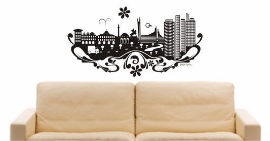WANDTATTOO e603 Skyline Stadt - Priština (Kosovo) Design 3