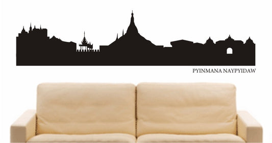 WANDTATTOO e605 Skyline Stadt - Naypyidaw ( Myanmar) Design 1