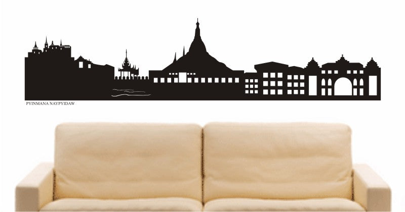 WANDTATTOO e605 Skyline Stadt - Naypyidaw ( Myanmar) Design 2