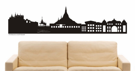 WANDTATTOO e605 Skyline Stadt - Naypyidaw ( Myanmar) Design 2