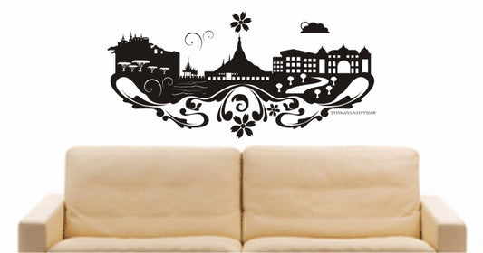 WANDTATTOO e605 Skyline Stadt - Naypyidaw ( Myanmar) Design 3