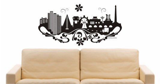 WANDTATTOO e606 Skyline Stadt - Pjöngjang (Korea) Design 3