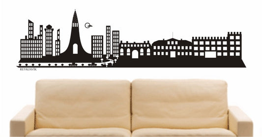 WANDTATTOO e609 Skyline Stadt - Reykjavík (Island) Design 2