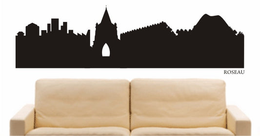 WANDTATTOO e612 Skyline Stadt - Roseau (Dominica)Design 1