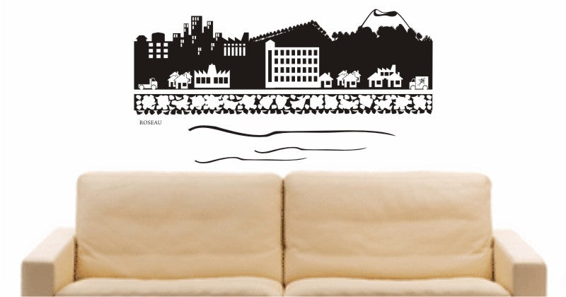 WANDTATTOO e612 Skyline Stadt - Roseau (Dominica)Design 2