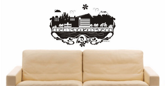 WANDTATTOO e612 Skyline Stadt - Roseau (Dominica)Design 3