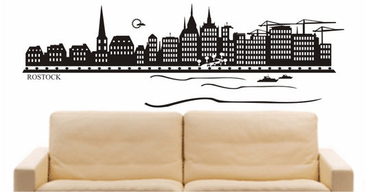 WANDTATTOO e613 Skyline Stadt - Rostock ( norddeutsche) Design 2