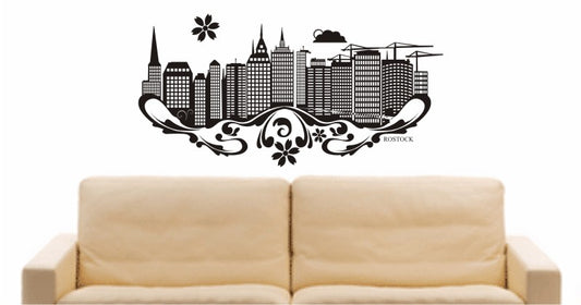 WANDTATTOO e613 Skyline Stadt - Rostock ( norddeutsche) Design 3