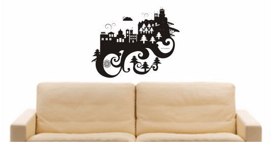 WANDTATTOO e615 Skyline Stadt - San Marino Design 3