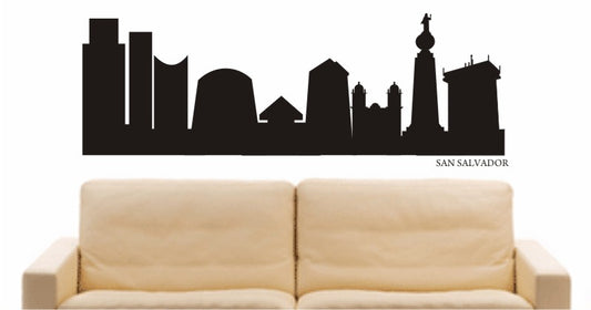 WANDTATTOO e616 Skyline Stadt - San Salvador (El Salvador) Design 1