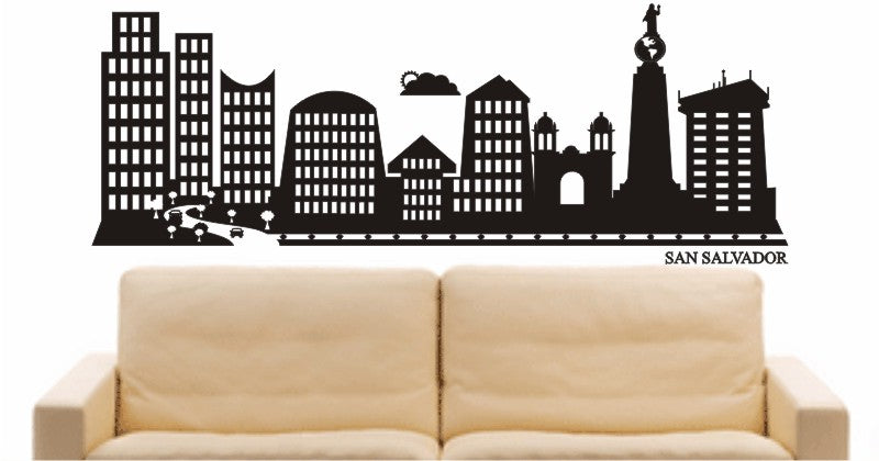 WANDTATTOO e616 Skyline Stadt - San Salvador (El Salvador) Design 2