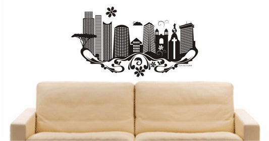 WANDTATTOO e616 Skyline Stadt - San Salvador (El Salvador) Design 3
