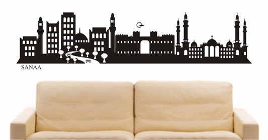 WANDTATTOO e617 Skyline Stadt - Sanaa (Jemens) Design 2