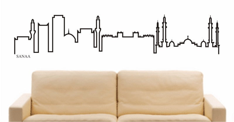 WANDTATTOO e617 Skyline Stadt - Sanaa (Jemens) Design 4