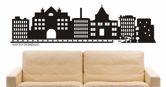 WANDTATTOO e619 Skyline Stadt - Santo Domingo (Dominikanische Republik) Design 2