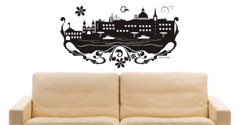 WANDTATTOO e620 Skyline Stadt - São Tomé (Água Grande) Design 3
