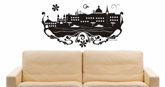 WANDTATTOO e620 Skyline Stadt - São Tomé (Água Grande) Design 3